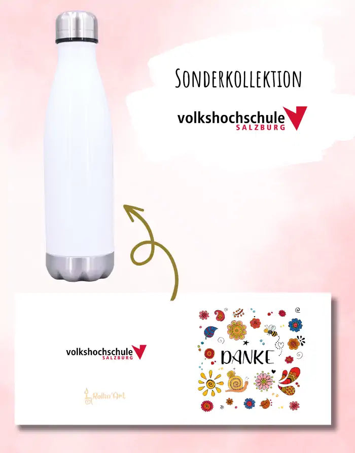 Thermosflasche 500 ml - Motiv 'VHS' - Danke