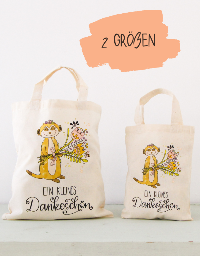 Geschenktäschchen "Ein kleines Dankeschön" Erdmännchen